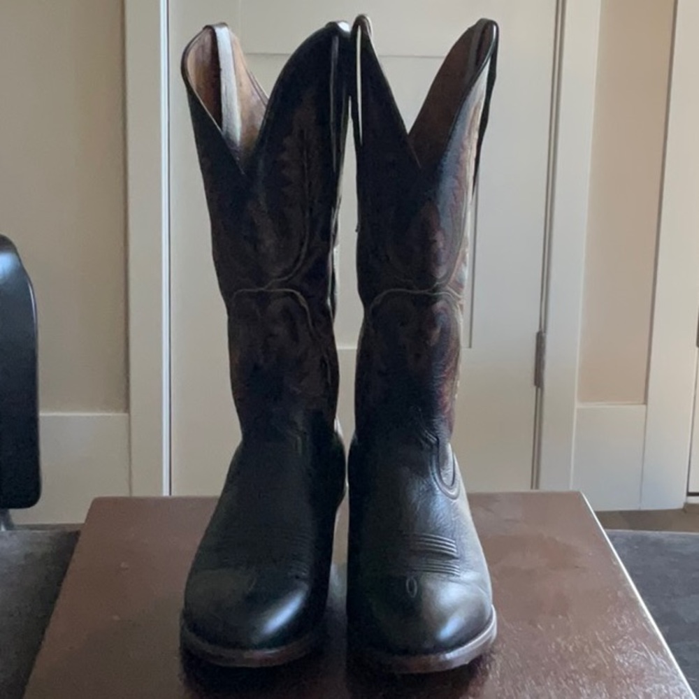 Ariat Women’s Heritage Elastic Calf Western Boot - Black Deertan Style 10034155 - Picture 2 of 6